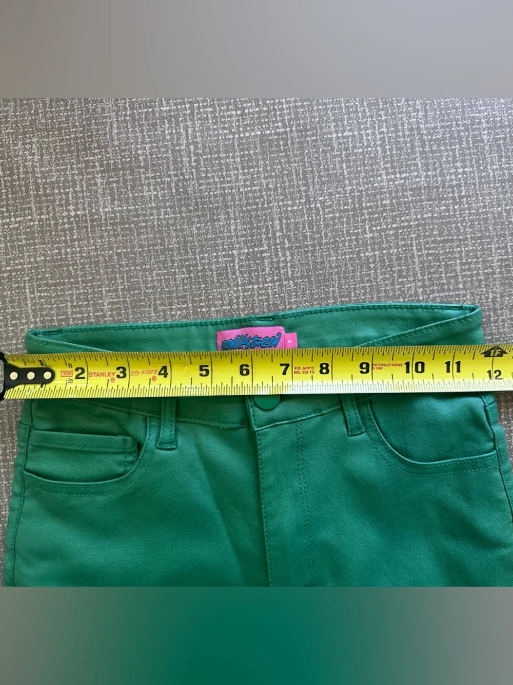 Edikted Green Waxy Coated High Waist Extreme Flare Pants Size S